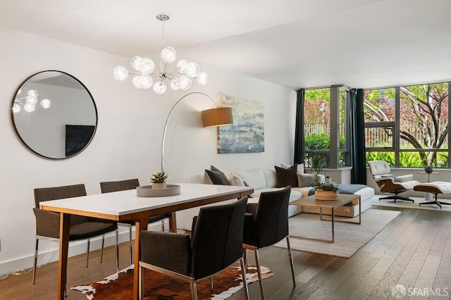420 Mission Bay Blvd Unit 311, San Francisco, CA 94158 - dining room featuring hardwood / wood-style floors and a chandelier