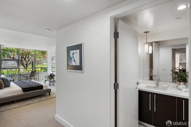 420 Mission Bay Blvd Unit 311, San Francisco, CA 94158 - hall featuring a sink and carpet flooring