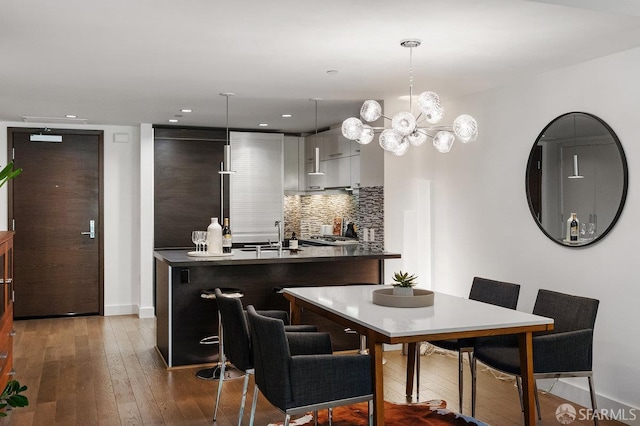 420 Mission Bay Blvd Unit 311, San Francisco, CA 94158 - dining area featuring wood-type flooring and recessed lighting