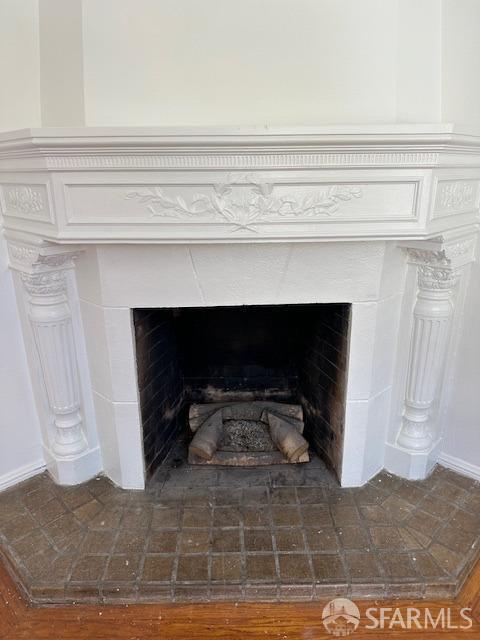 details with a fireplace