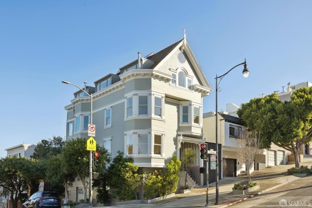 view of property with a garage