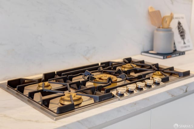 interior details featuring stainless steel gas cooktop