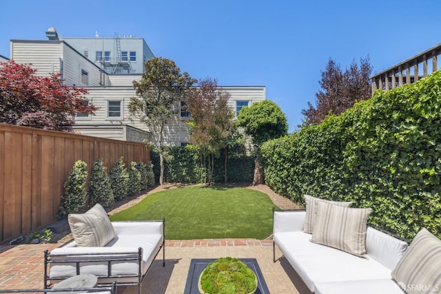 1383 8th Ave, San Francisco, CA 94122 - view of yard with a patio and an outdoor living space