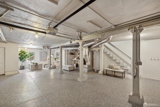 1383 8th Ave, San Francisco, CA 94122 - basement featuring stairway and baseboards