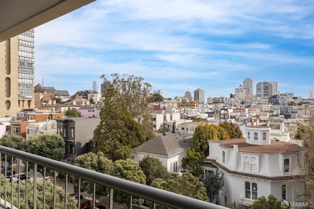 balcony with a view of city