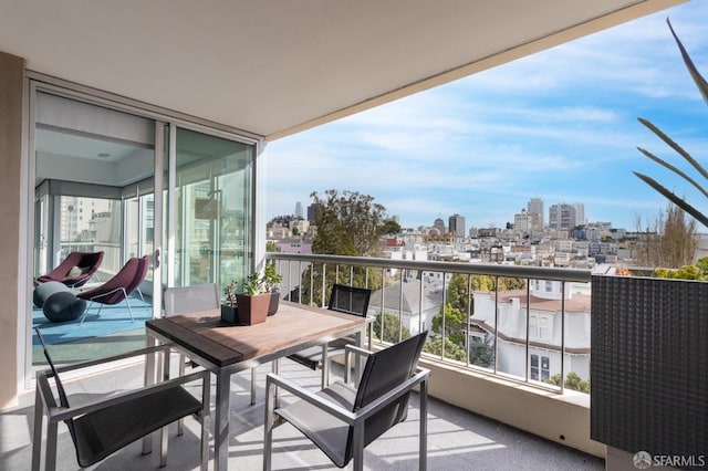 balcony with a city view