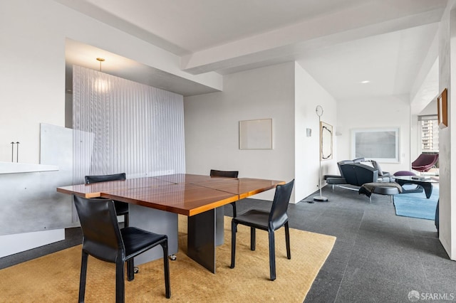 view of carpeted dining room