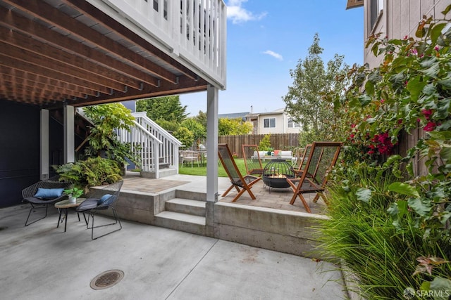807 Vienna St, San Francisco, CA 94112 - view of patio / terrace with outdoor dining area and stairs