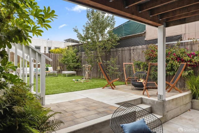 807 Vienna St, San Francisco, CA 94112 - view of patio / terrace with a fire pit