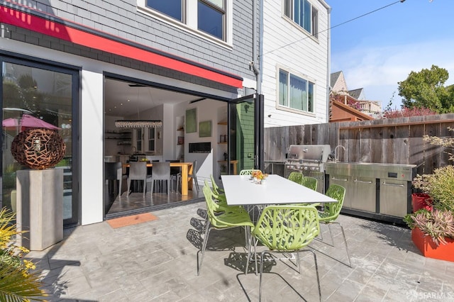 view of patio featuring grilling area