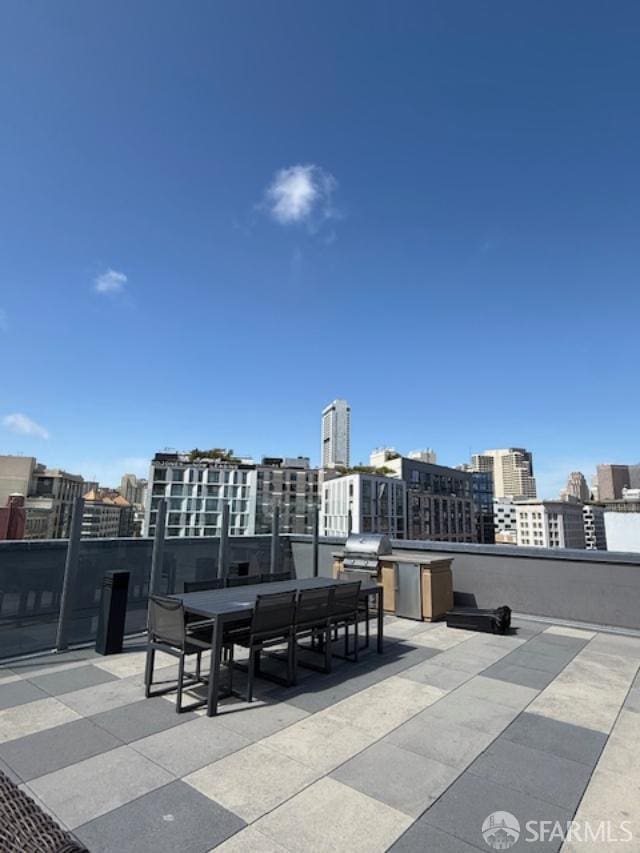 1075 Market St Unit 810, San Francisco, CA 94103 - view of patio featuring a city view, a grill, and outdoor dining area