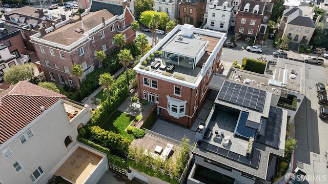 aerial view featuring a residential view