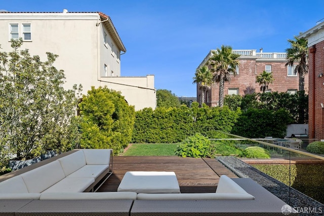 view of patio with an outdoor hangout area