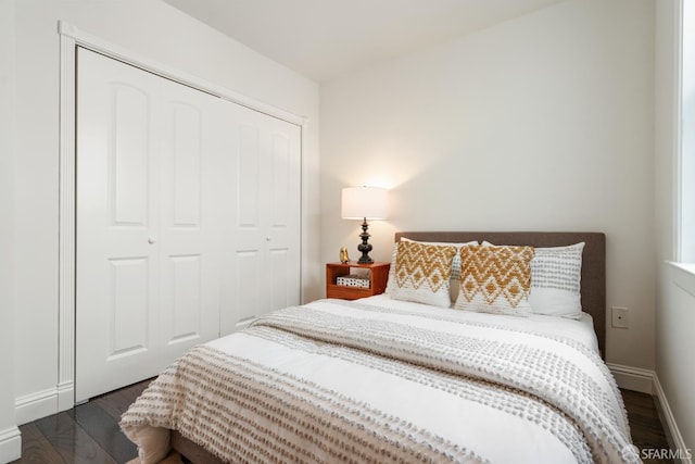 104 Bache St Unit A, San Francisco, CA 94110 - bedroom featuring a closet, dark wood-style floors, and baseboards