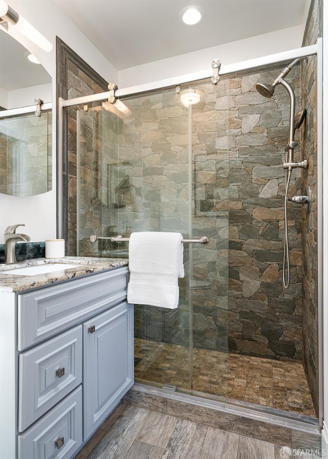 104 Bache St Unit A, San Francisco, CA 94110 - bathroom with a shower stall and vanity