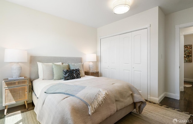 104 Bache St Unit A, San Francisco, CA 94110 - bedroom featuring a closet, wood finished floors, and baseboards