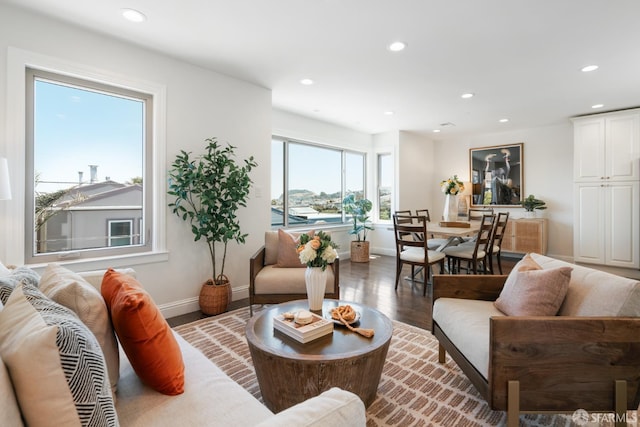 104 Bache St Unit A, San Francisco, CA 94110 - living room with wood finished floors, recessed lighting, and baseboards