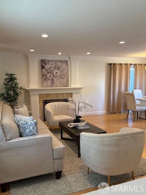 living room featuring hardwood / wood-style flooring