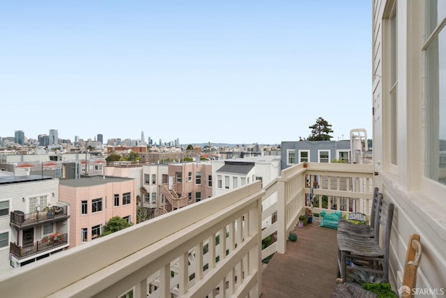 balcony with a view of city