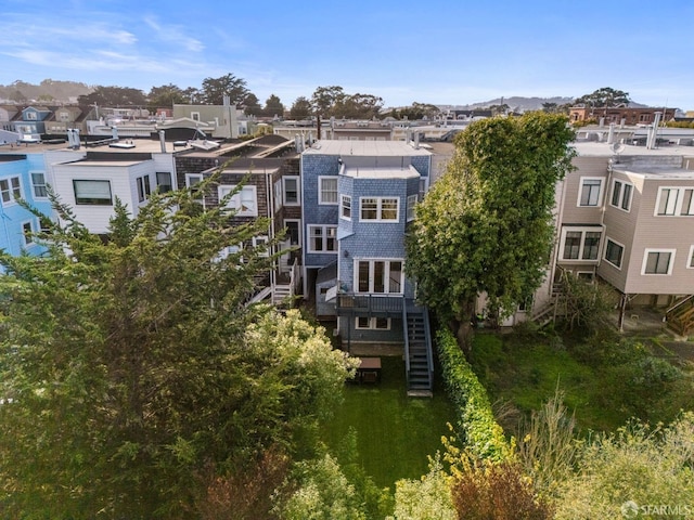 aerial view with a residential view