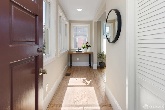 entryway featuring light wood-type flooring