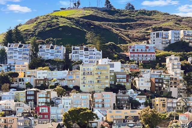 aerial view featuring a mountain view