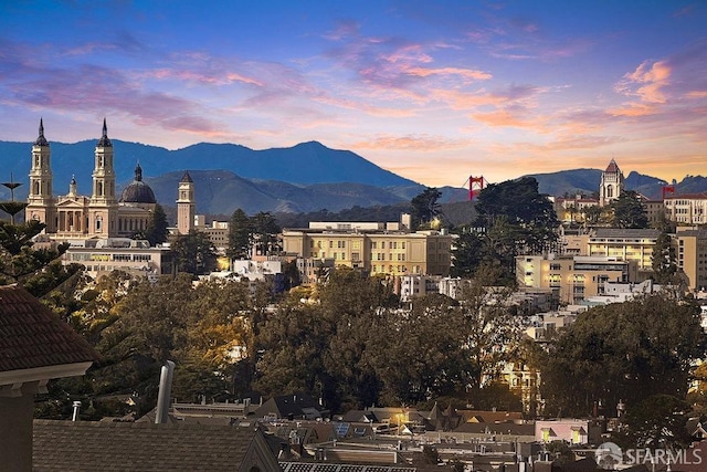 view of city featuring a mountain view