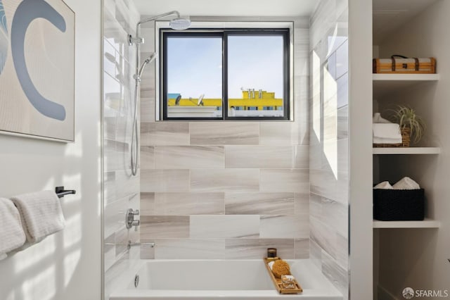 bathroom featuring bathtub / shower combination