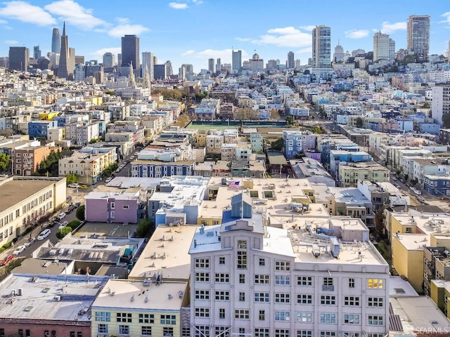 bird's eye view with a view of city