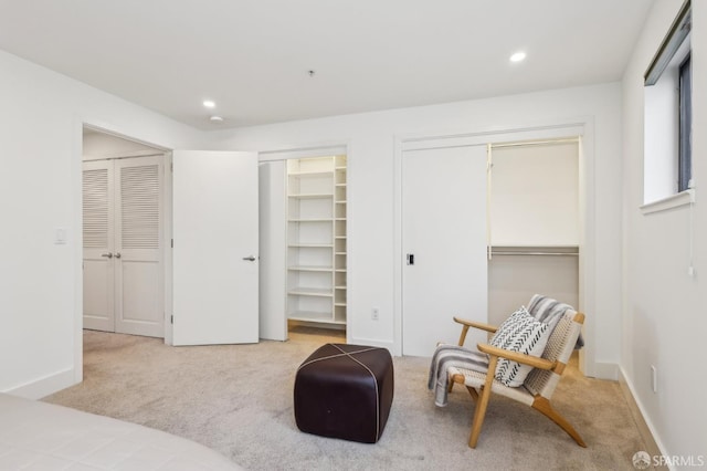 239 8th St Unit 14, San Francisco, CA 94103 - bedroom with two closets, carpet, recessed lighting, and baseboards