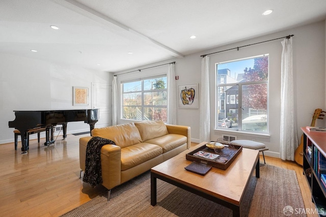 364 Arkansas St, San Francisco, CA 94107 - living area featuring recessed lighting, light wood-type flooring, and baseboards