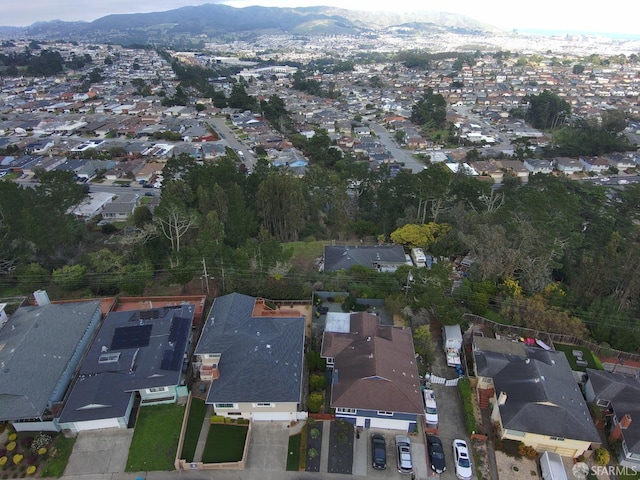 bird's eye view with a mountain view