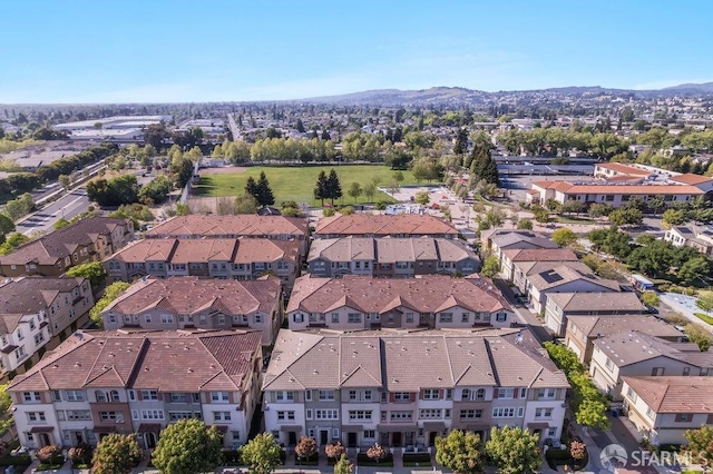 bird's eye view featuring a mountain view