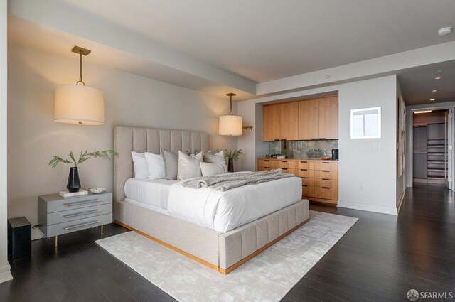 765 Market St Unit 32H, San Francisco, CA 94103 - bedroom featuring recessed lighting, baseboards, and dark wood-type flooring