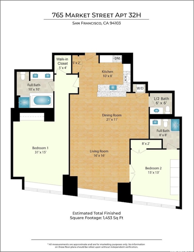 765 Market St Unit 32H, San Francisco, CA 94103 - floor plan