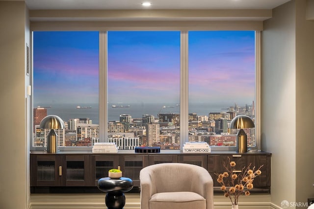 765 Market St Unit 32H, San Francisco, CA 94103 - living area featuring a water view and a city view