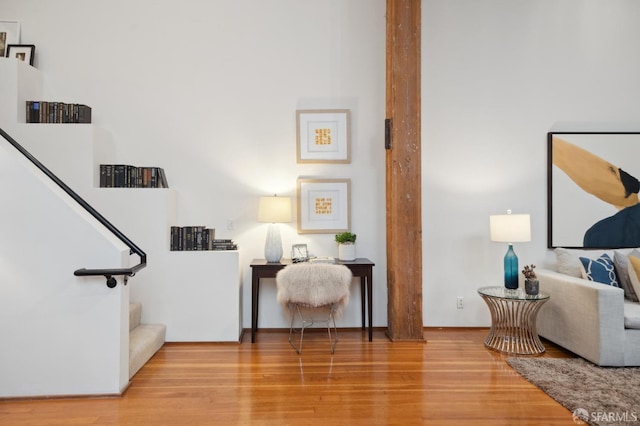 interior space with hardwood / wood-style floors