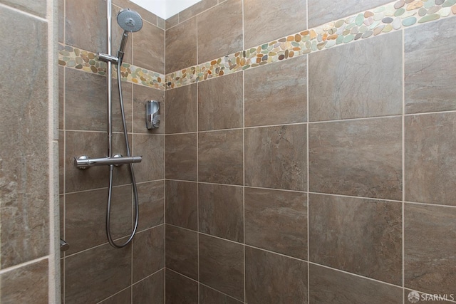 room details with a tile shower