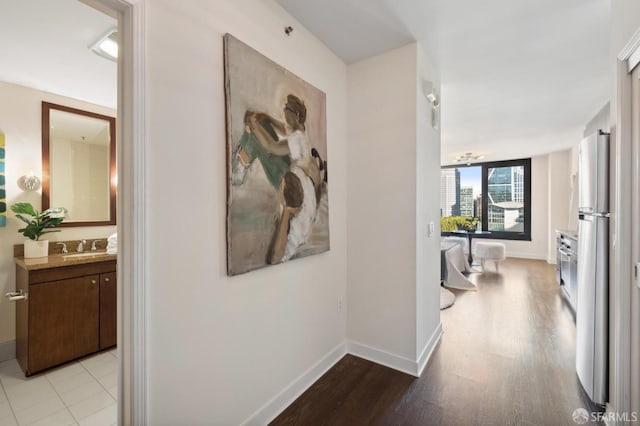 hallway featuring light hardwood / wood-style floors