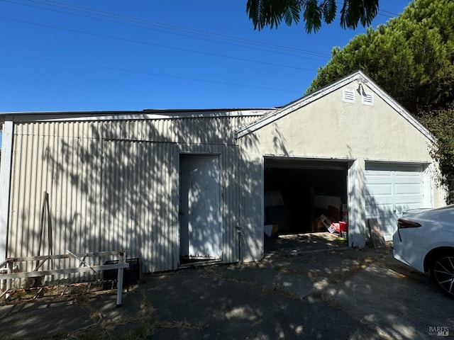 view of garage