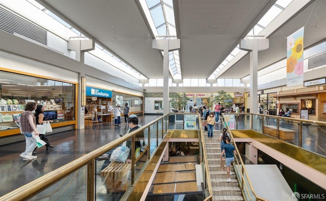 interior space with a skylight