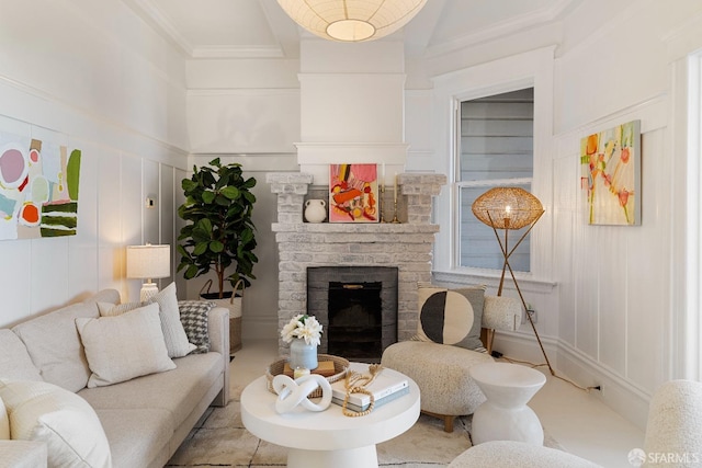 137 Edna St, San Francisco, CA 94112 - living room with a decorative wall and a brick fireplace