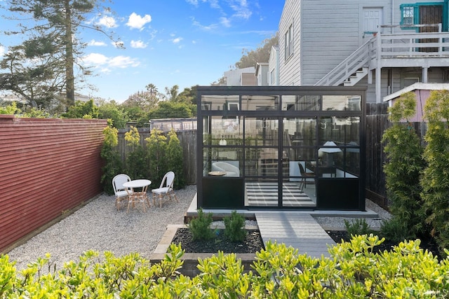 137 Edna St, San Francisco, CA 94112 - view of patio / terrace featuring a sunroom