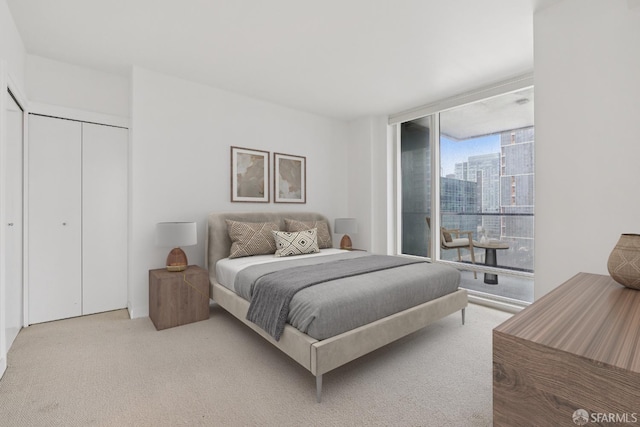 425 1st St Unit 1307, San Francisco, CA 94105 - carpeted bedroom featuring expansive windows and a closet