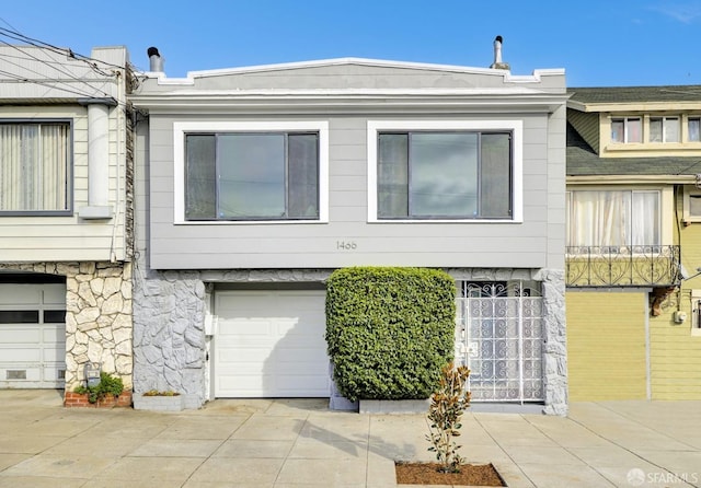 exterior space featuring a garage