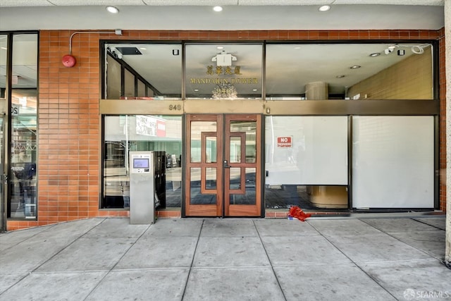 property entrance with french doors