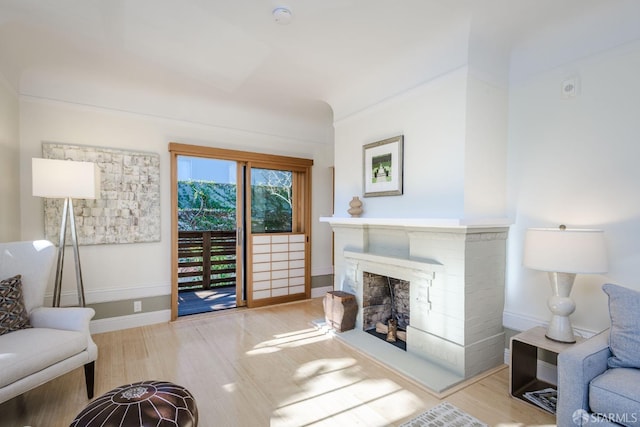 living room with light wood-type flooring