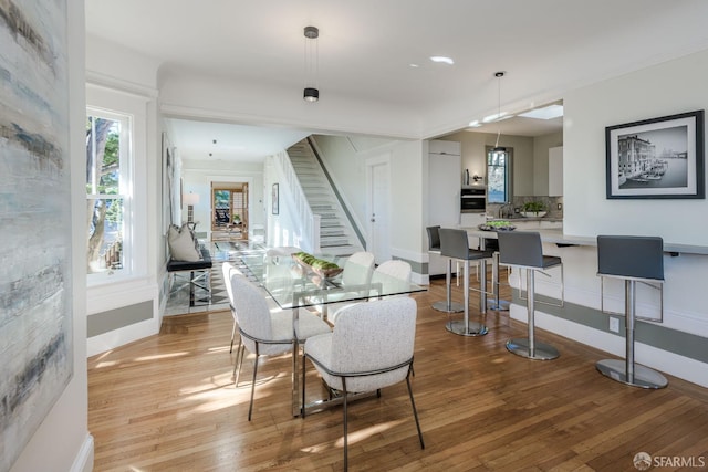 dining area featuring light hardwood / wood-style floors