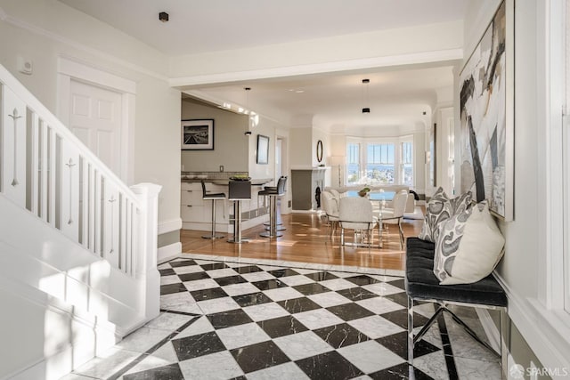 entryway featuring hardwood / wood-style flooring