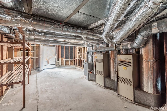 view of unfinished basement